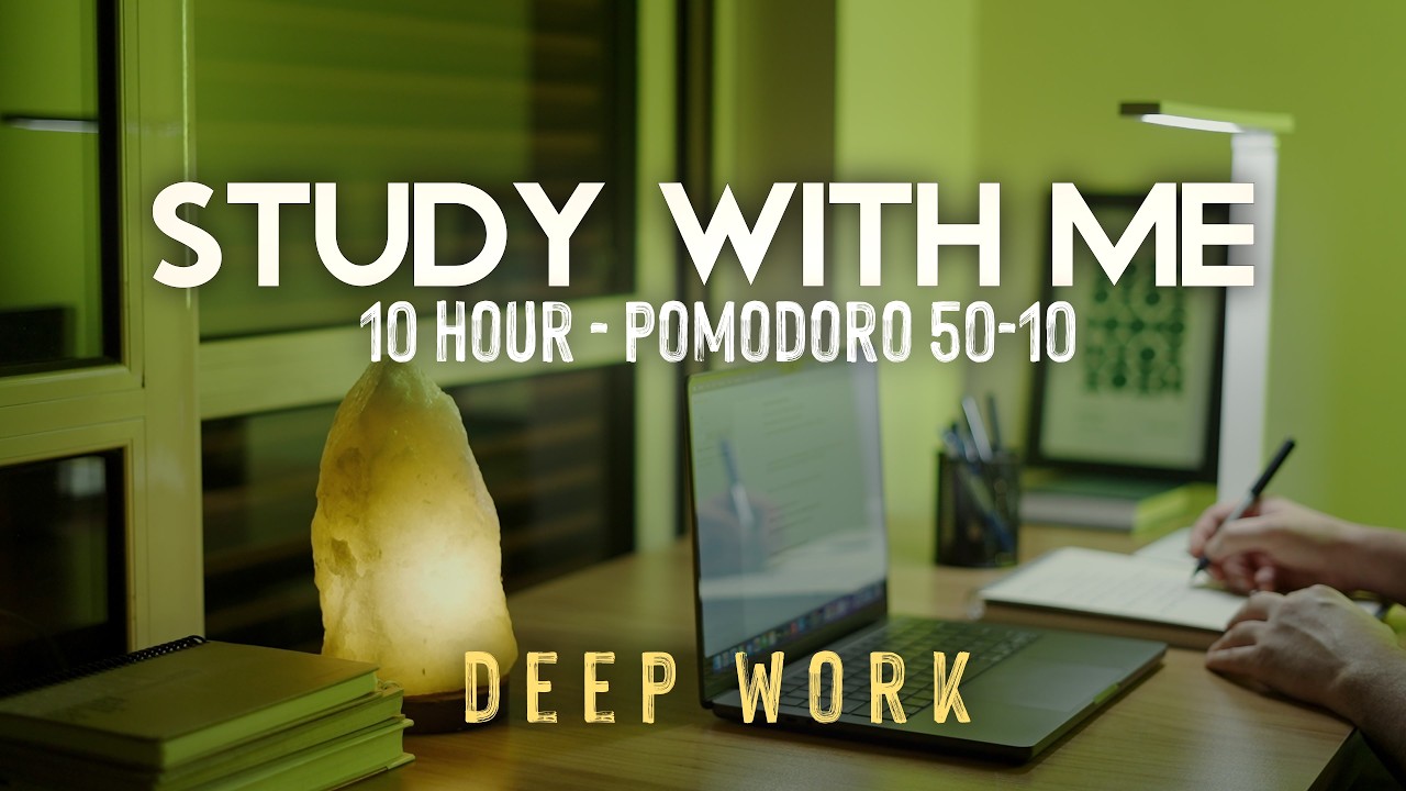 Need Long Focus? Try This 10-Hour Pomodoro | Fireplace Sounds | No Music