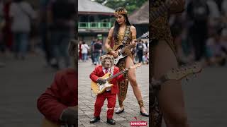 Monkey Playing Guitar in Russian Town Viral #empudstudiogrup #empudstudio #shorts