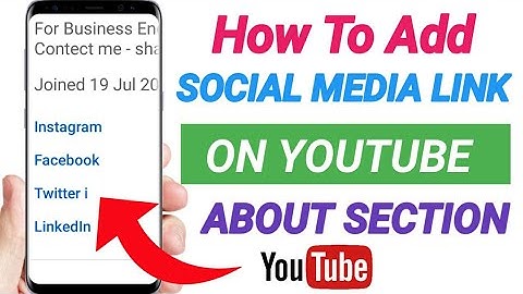 How To Add Social Media Links on  YouTube | Social media link