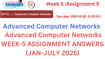 NPTEL Advanced Computer Networks Week 5 Assignment 5 Answers Solution | JAN-APR 2025