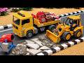 DIY Mini Tractor &amp; JCB Making Concrete Road with Water Pipe | Science Project
