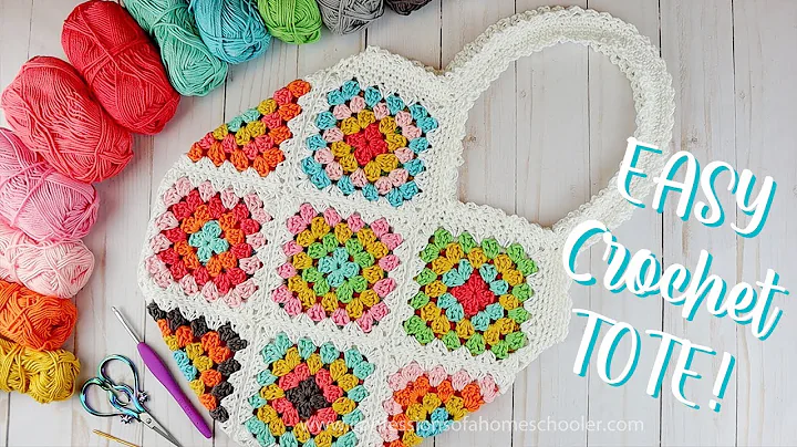 Un joli sac en crochet avec carrés granny (Assemblage des carrés au crochet)