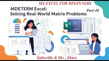 How to Use  MDETERM Function in excel in hindi  Return to Matrix Determinant-40 #excel #maths