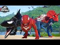 Spiderman, Venom, Carnage, the arch enemys are on the scene again! Epic Super Dinosaurs Fight!