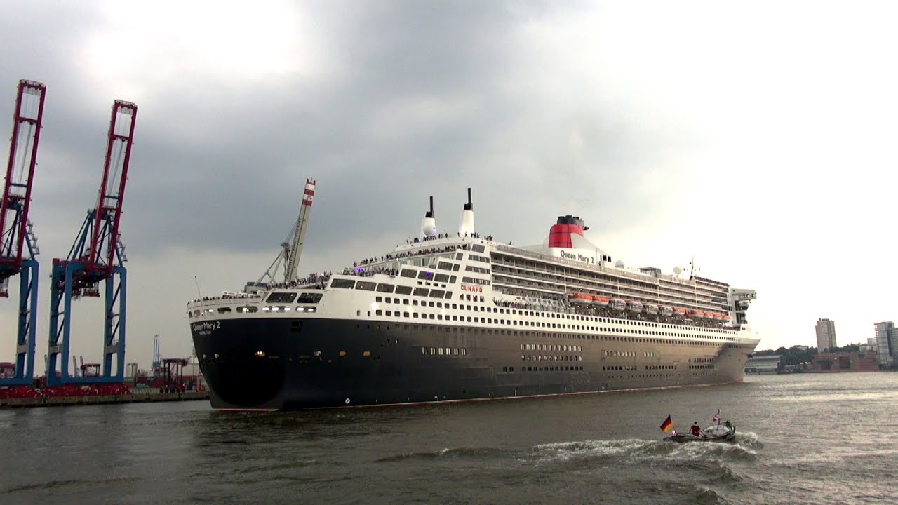 Queen Mary 2 / Auslaufen Steinwerder 01.06.2018 / Hamburg New York YouTube