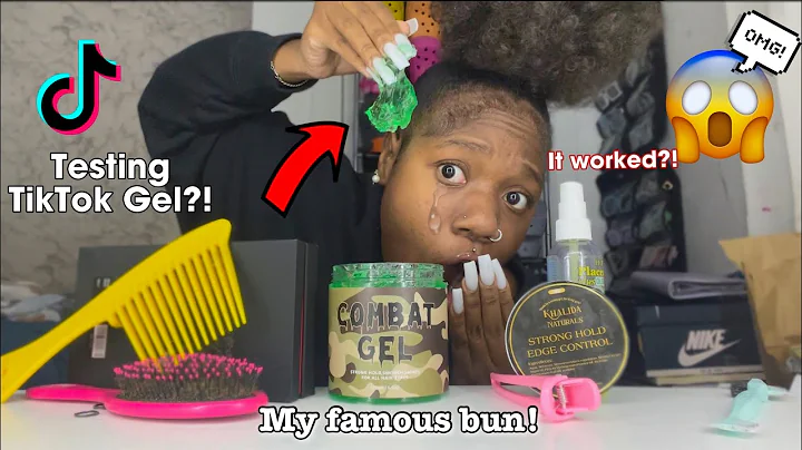 Doing my famous bun using TikToks VIRAL GEL on 4c ...