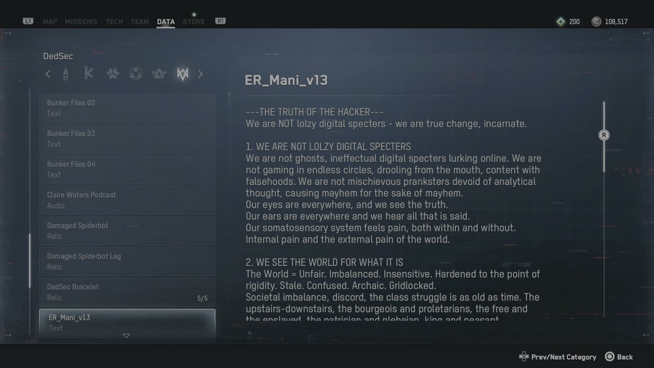 Watch Dogs: Legion Relic Scrolling Bug