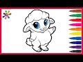 Рисуем милого овечка .Draw a cute little sheep.Раскраски для детей.