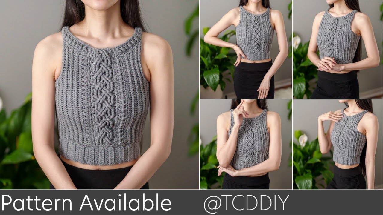 How to Crochet Cable Stitch Tank Top Pattern & Tutorial DIY YouTube