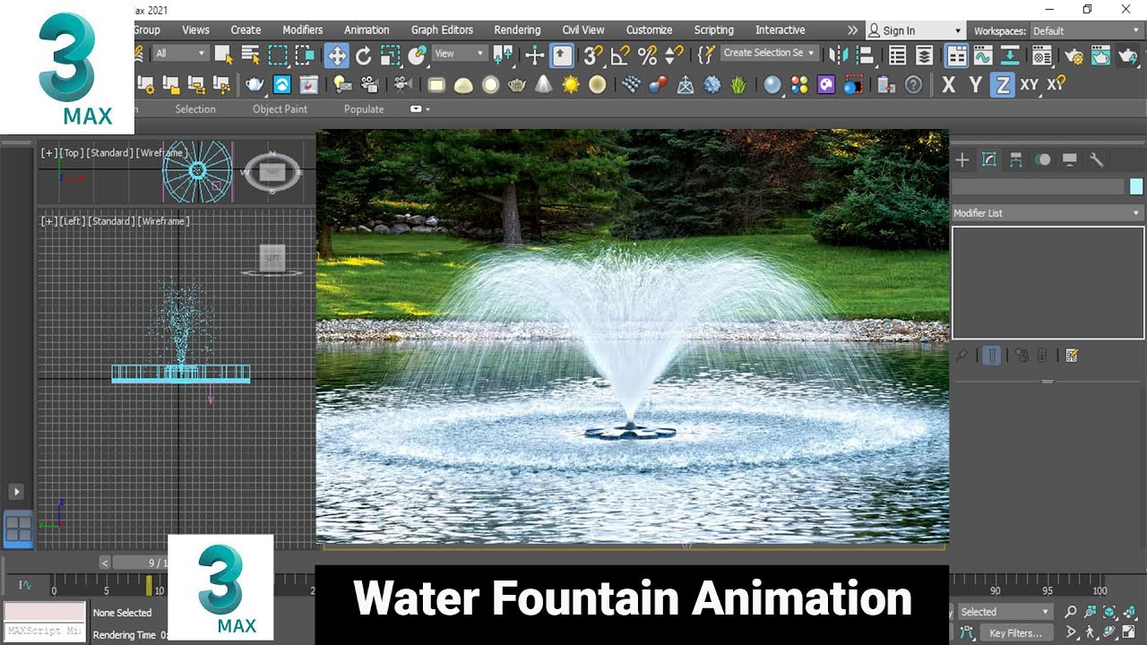 Water Fountain Animation in 3Ds Max | Shadin Creative Design - YouTube
