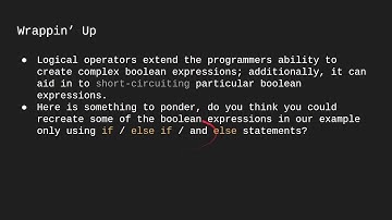 C Programming - 3.3 Logical Operators