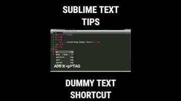 Shortcut to add dummy (lorem ipsum) text in Sublime text editor | Sublime Tips