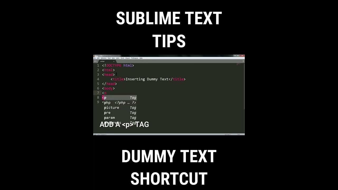 Shortcut to add dummy lorem ipsum text in sublime text editor