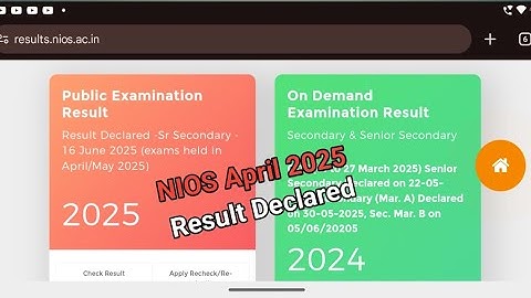 NIOS Class12 Result Declared for April 2025#niosupdate #nios #result #exam
