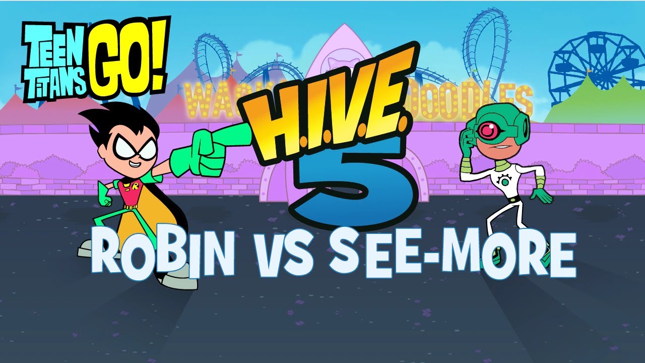 Teen Titans Go HIVE 5 Robin VS SeeMore (CN Games) YouTube