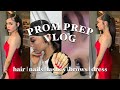 Prom prep vlog  hair  nails  lashes  brows  outfit  makeup