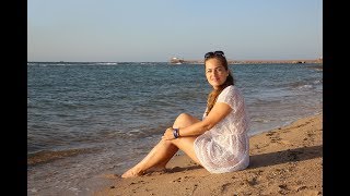 Пляж красного моря в прилив и отлив (Nubian Island, Шарм Эль Шейх, Египет)