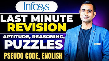 Infosys Last Minute Revision | Infosys System Engg Hiring | Aptitude, Pseudo code, English