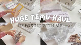 Huge Temu Haul | unboxing sticker folders, desk organizers, and more