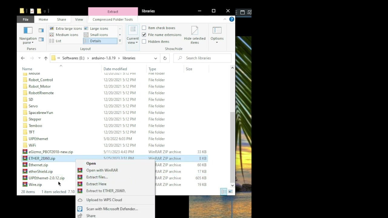 Adding ETHER_ 28J60 and etherShield Library to Arduino folder! | eGizmo ENC28J60 Ethernet Shield
