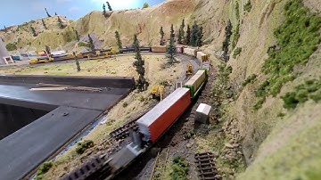 Tehachapi loop, Caliente, Cable, Monolith and Rosamond on 4HCDs in N scale