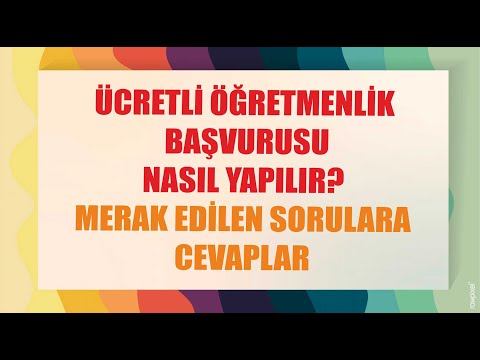 ÜCRETLİ ÖĞRETMENLİK BAŞVURUSU NASIL YAPILIR? (2020-2021)