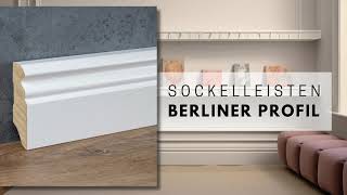 Weiße Fußleisten (Sockelleisten) – Hamburger/Berliner Profil, Kiefer Lackiert, 2,4m Lang, RAL 9016