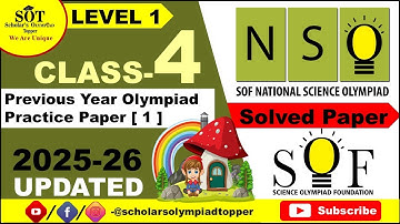 Class 4 Science NSO | SOF Previous Year Solved Paper 1| National Science Olympiad | NSO Olympiad