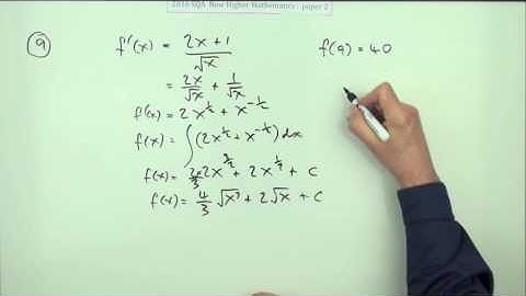 2016 New Higher Mathematics  paper 2 number 9
