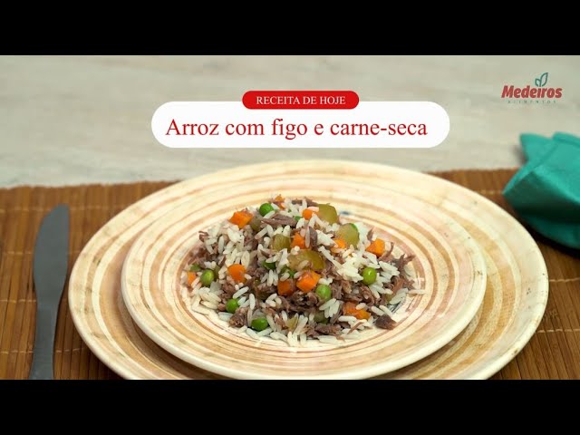 Receitou - Arroz com figo e carne seca