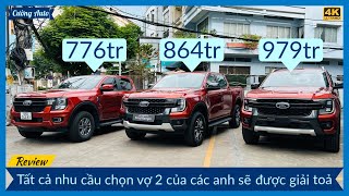 So sánh bộ 3 FORD RANGER OFFROAD: XLS 4x4 - Sport 4x4 - Wildtrak 4x4