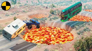 Cars vs Lava Craters 😱 BeamNG.Drive