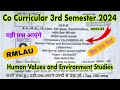 co curricular | human values and environmental studies | ba bsc bcom 3rd semester 2024 | mcq | rmlau
