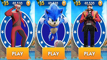 Sonic Dash - Dr. Robotnik vs Movie Sonic vs All Bosses ZZazz and Eggman  Run Gameplay