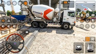 Hino Mixer Truck Game for Casting Bridges and Buildings | Bus Simulator Indonesia Mod screenshot 4