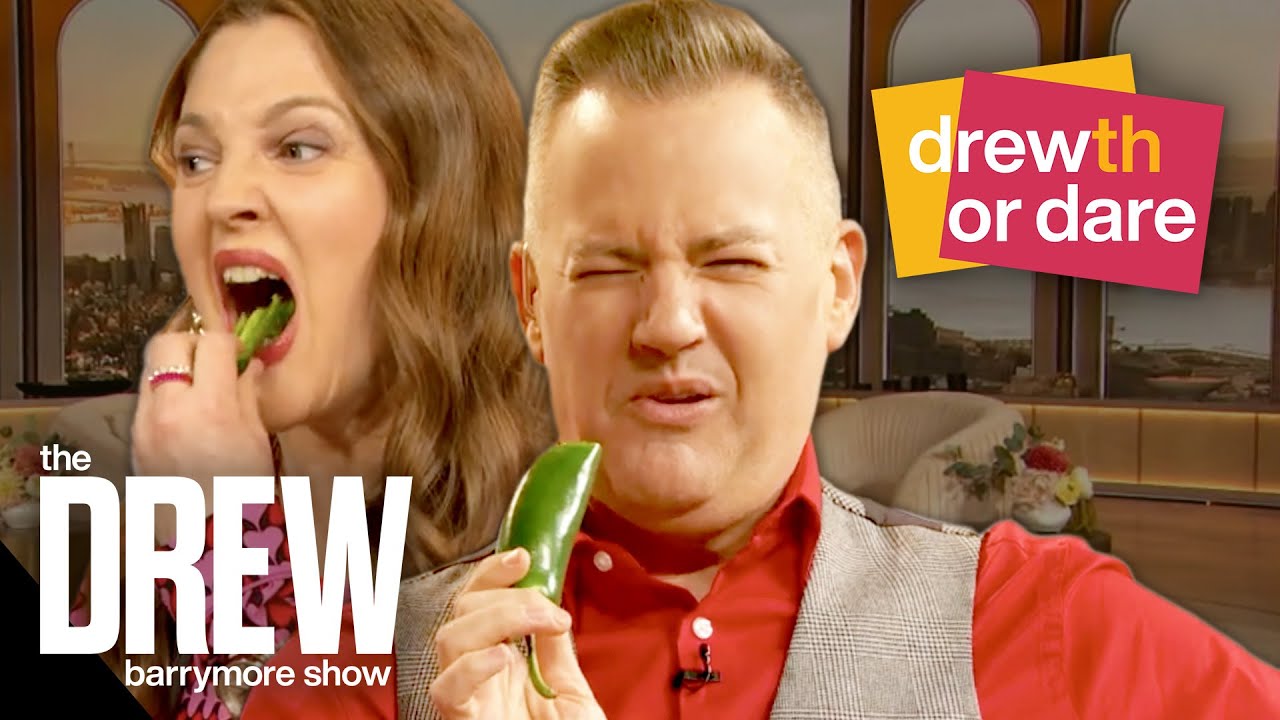 Drew and Ross Mathews Eat Jalapeño Peppers While Interviewing | Drewth or Dare