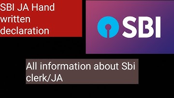 SBI JA / Clerk Hand written Declaration.....