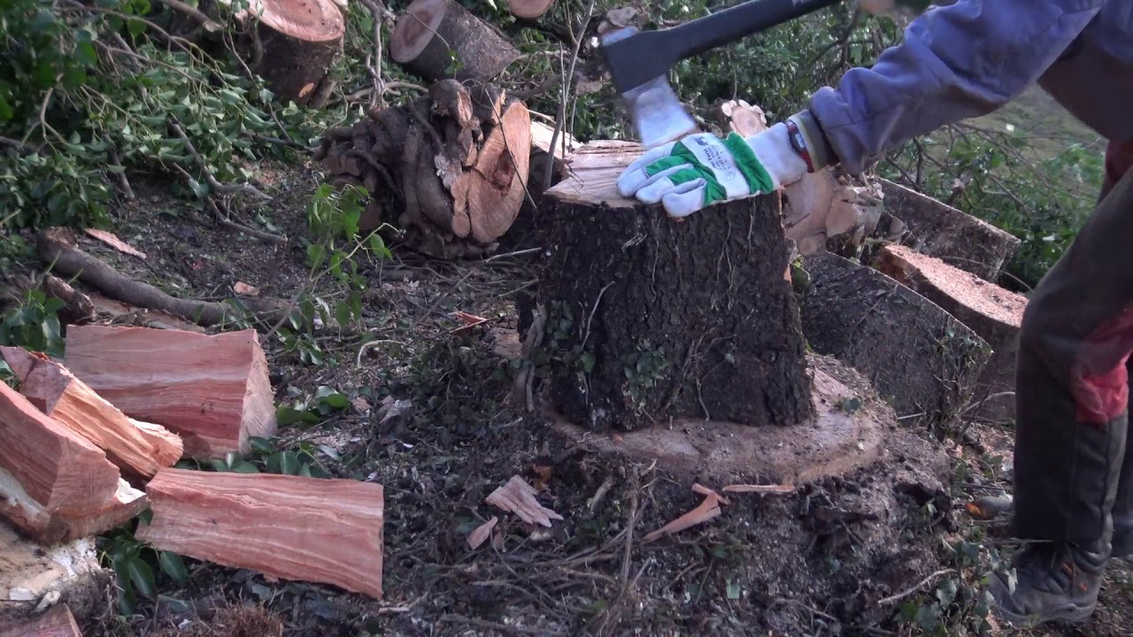 The FIREWOOD EP.5: Splitting spyral Cherry wood with fiskars x21! - YouTube