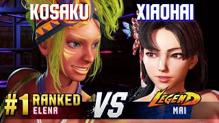 SF6 ▰ KOSAKU (#1 Ranked Elena) vs XIAOHAI (Mai) ▰ High Level Gameplay