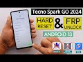 Tecno Spark Go 2024 BG6 Hard Reset & Frp Bypass Without Pc - Activity Launcher Not Working 2024