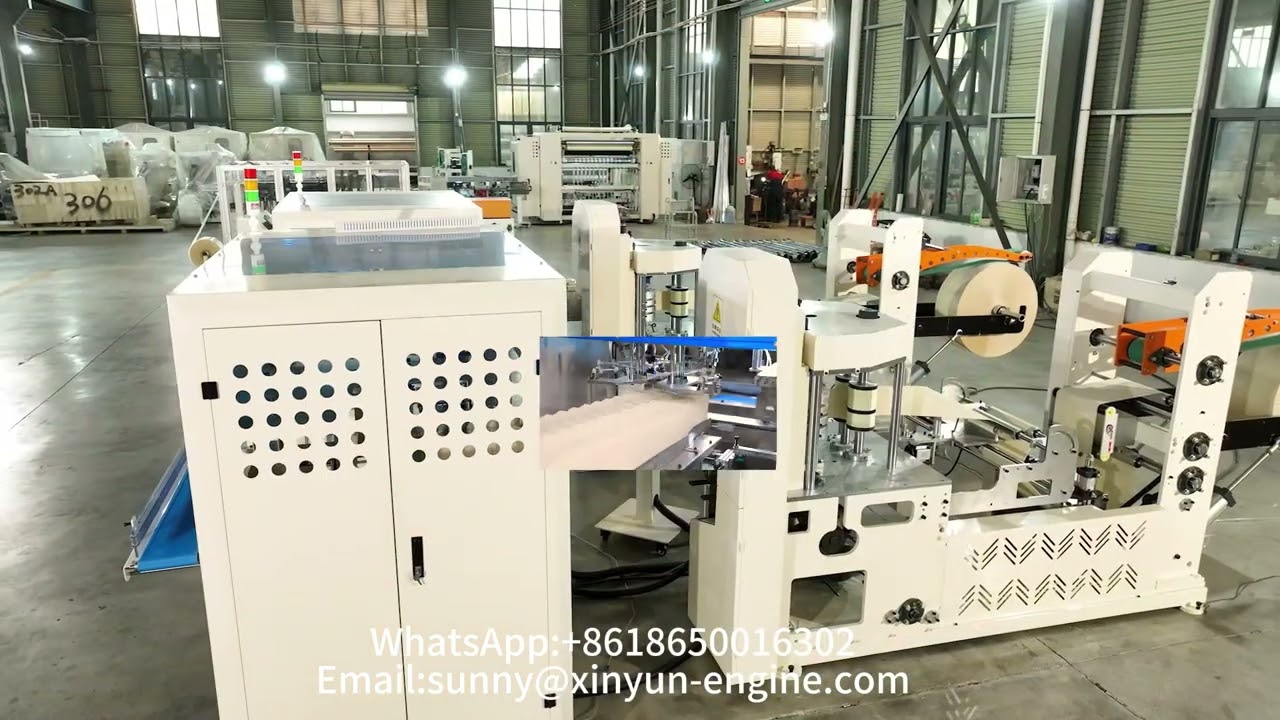 Machine automatique de pliage de papier serviette + 1 machine d'emballage de mouchoirs en papier