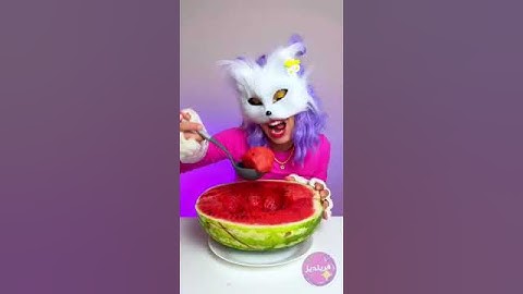 لماذا أكلت قطتي البطيخ الخاص بي؟! 🐱🍉 #قطط #مضحك #حيوانات أليفة