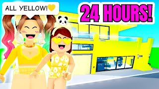 24 HOURS in an ALL YELLOW Brookhaven World!