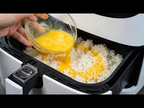 Air fryer rice with egg is tastier than PIZZA! I cook it ALMOST EVERY DAY