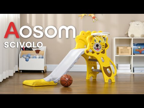 Scivolo per Bambini 3 in 1 con Canestro – Il Parco Giochi in Casa! | Aosom.it