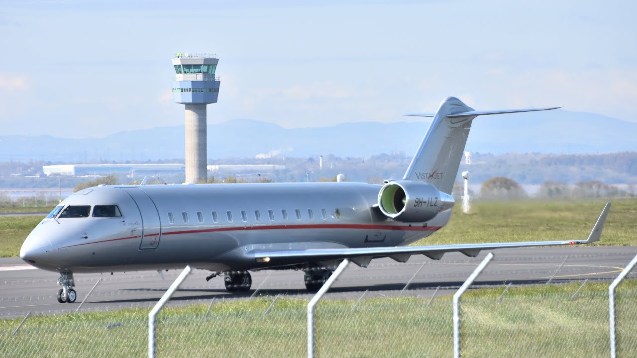 VistaJet Malta 9HILZ Challenger 850 at Liverpool Airport 13/04