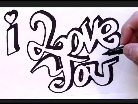 how to draw graffiti letters love