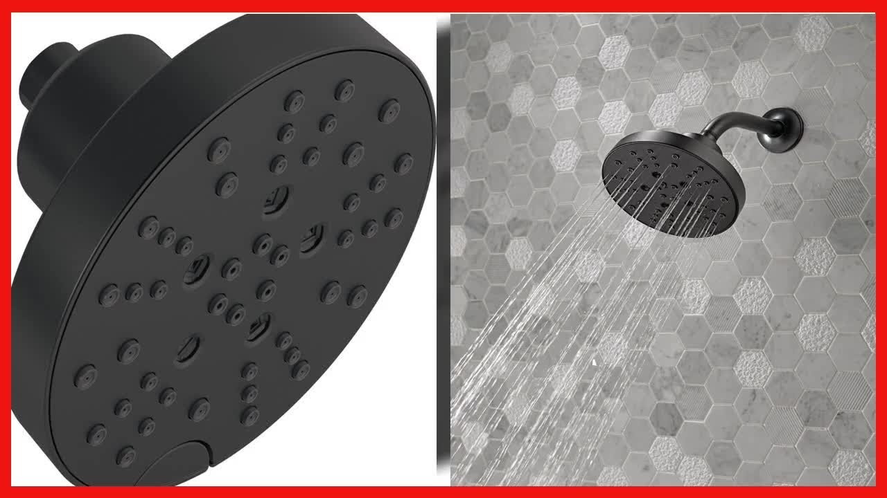 Delta Faucet 5Spray Matte Black Shower Head with