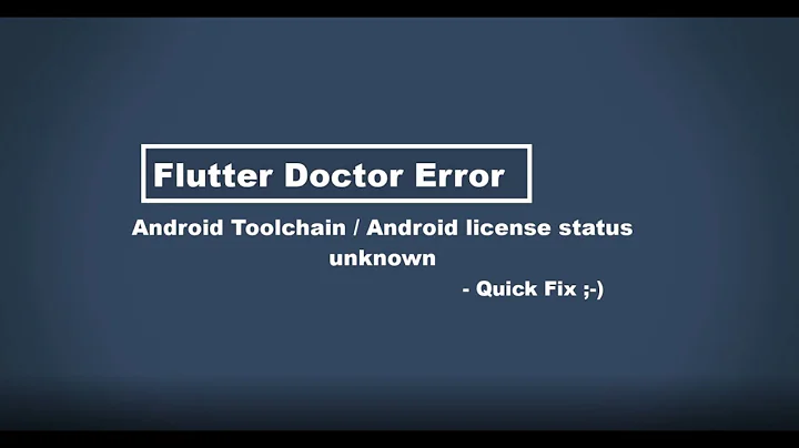 Flutter Doctor Error - Android toolchain / Android license status uknown / Exception in thread main