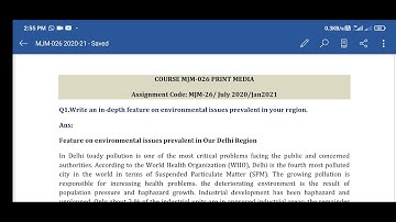 MJM 26 SOLVED ASSIGNMENT MAJMC 2020-21 / PDF WATSAPP 6203869593 #ignou